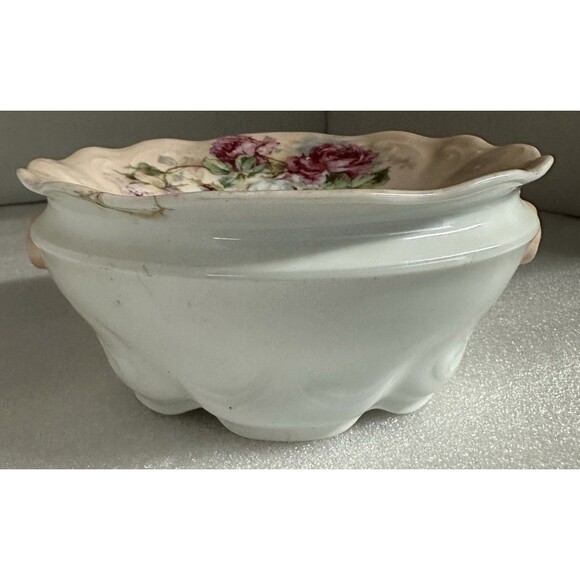 Antique Porcelain Hair Receiver Bowl Hand Painted Victorian Era 1920s Read - Picture 2 of 8